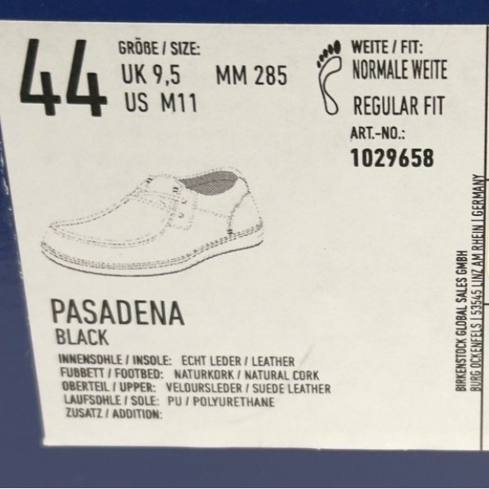 NEW Birkenstock Pasadena Suede Moccasin Oxfords Black - EU 44 US 11 - Picture 13 of 13